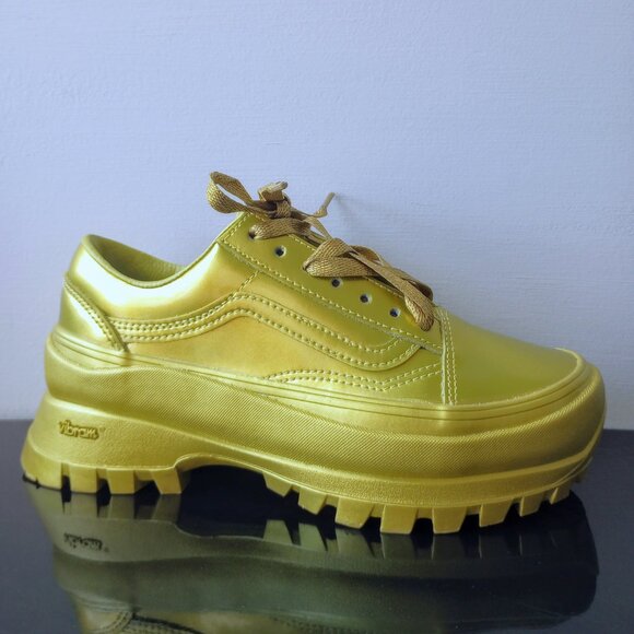Vans x Women Collina Strada Old Skool Vibram Gold Unisex  Vans Women\'s Old Skool Vibram Collina Strada Platform in Stunning Citronelle